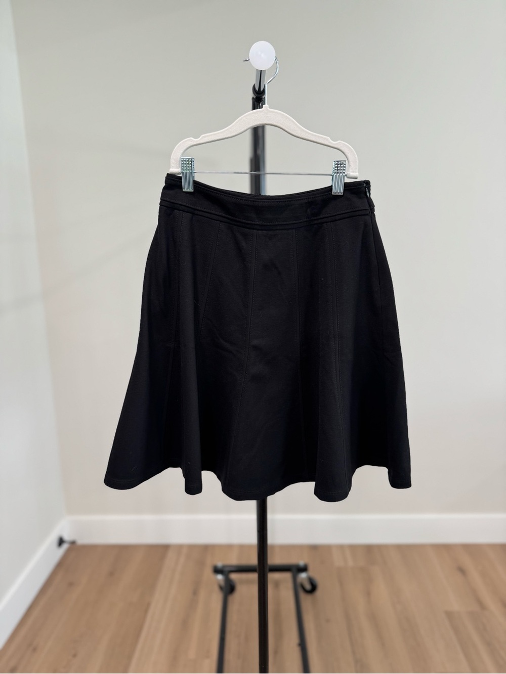 Like New White House Black Market A-Line Skirt with Flared Hem, Black